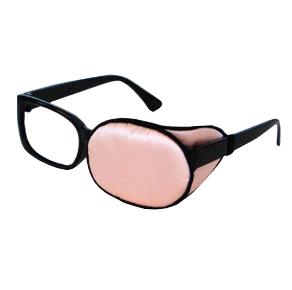 Kid/Adult Visual Acuity Recovery Silk Eye Mask Training Amblyopia Strabismus Corrected Lazy Eye Patches for Glasses(Pink)