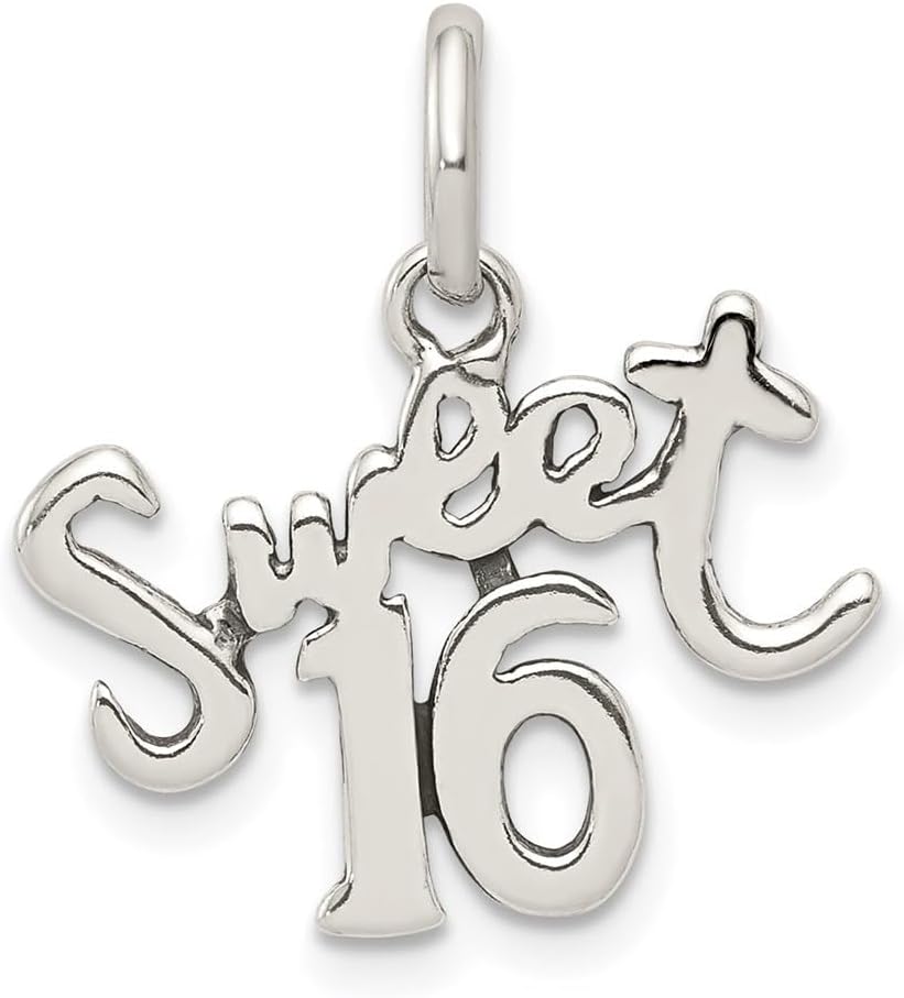 Sterling Silver Sweet 16 Charm for Bracelet Gift for Women, AFJ-QG-QC344