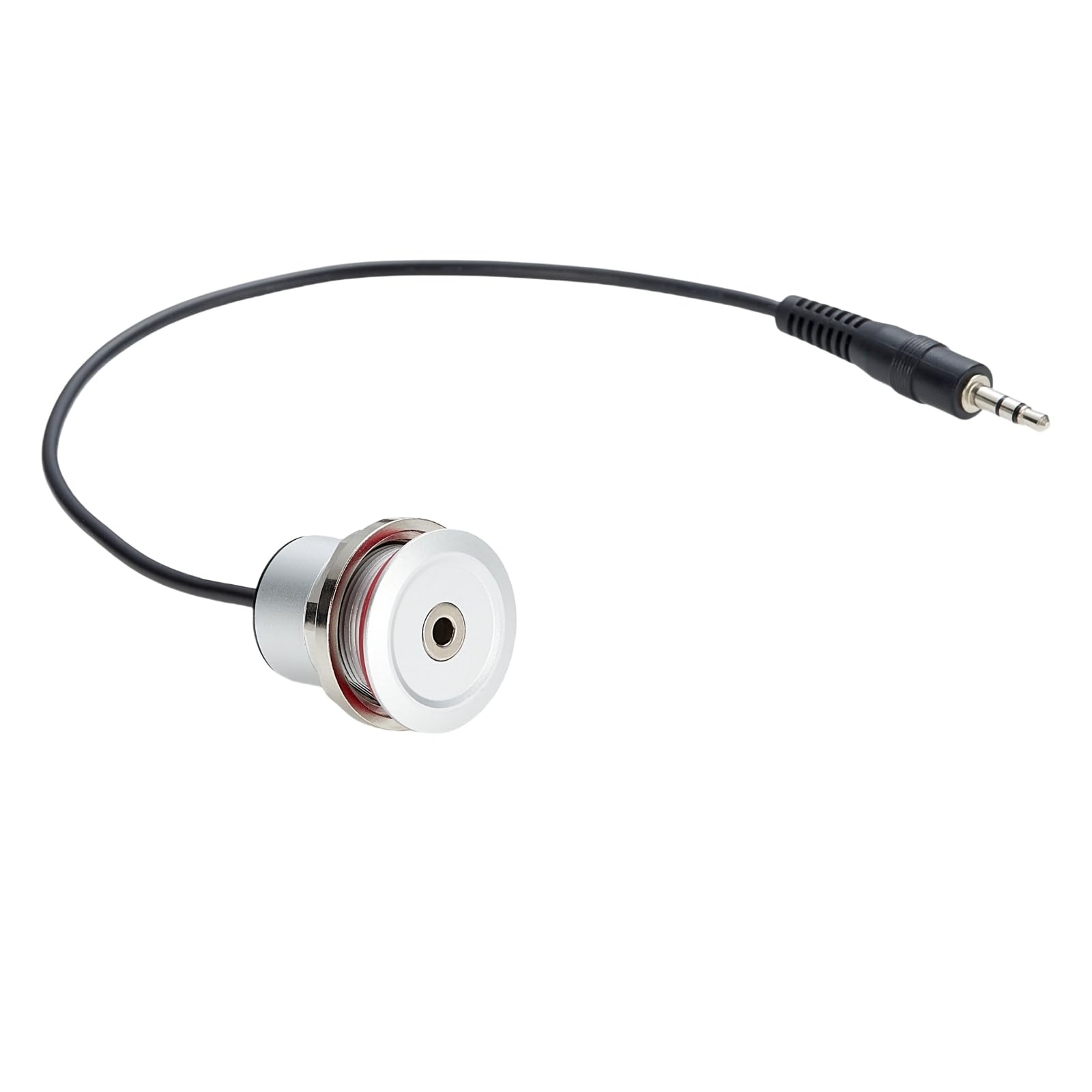 Plinkwirekb 3.5mm TRS Stereo Male to Female Extension Cable Flush Panel Mount Threaded Embedded Fixed AUX Audio Adapter Cable for Smart Phone Laptop