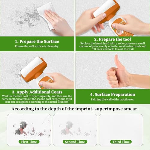Image of Wall Repair Roller Paint 500g, Multifunctional White Paint Roller Brush, Water-Based Latex DIY Wall Paint Tool for Crack Repair, Stain Cover, Touch-Up & Home Renovation