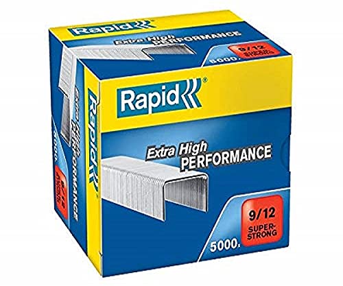 Rapid 24871400 9/12 Super Sterke nietjes, 12 mm beenlengte, 90 vellen, harde staaldraad, 5000 stuks - Image 3