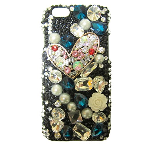 Lu2000 iphone 6 case, 3d crystals diamond sparkle gems jeweled bl…