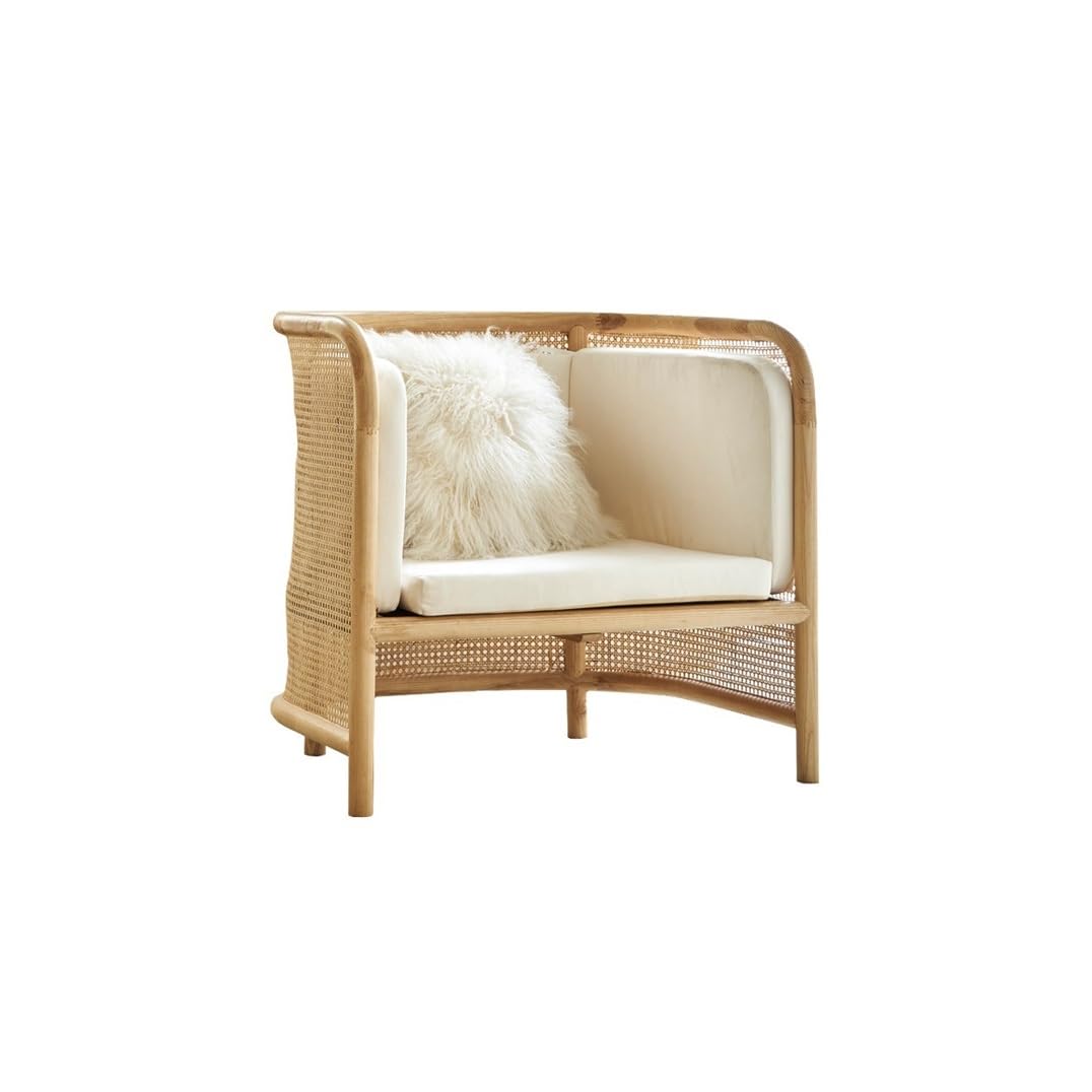 eexbz Small Sofa Home Rattan Small Sofa Leisure Nordic Back Sofa Recliner Homestay Rattan Chair Couch for Small Spaces