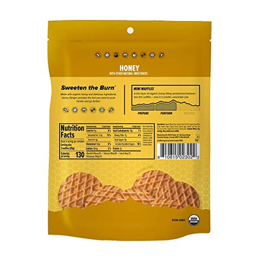 Image of Honey Stinger Organic Mini Honey Waffles, Energy Stroopwafel for Exercise, Endurance and Performance, Sports Nutrition for Home & Gym, Pre and Post Workout, 1 Bag, 5.3 Ounces | sports-nutrition-endurance-and-energy-bars