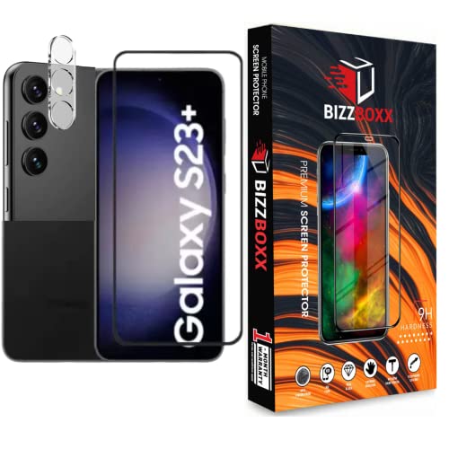 Image of Compatible With Samsung Galaxy S23 Plus 5G | Screen and Camera Tempered Glass | Coverage-Edge to Edge | Fingerprint Compatible | 9H Hardness | With easy Installation Kit (Pack of 2)