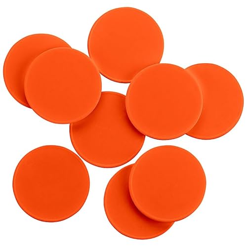Einkaufswagenchips Rohlinge aus Kunststoff Größe wie 1 Euro Münze, Farbe:reinorange, Größe:100 Stück