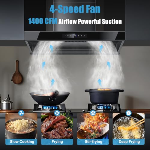 Image of 30 inch Wall Mount /Under Cabinet Range Hood, 1400 CFM Stainless Steel Hood