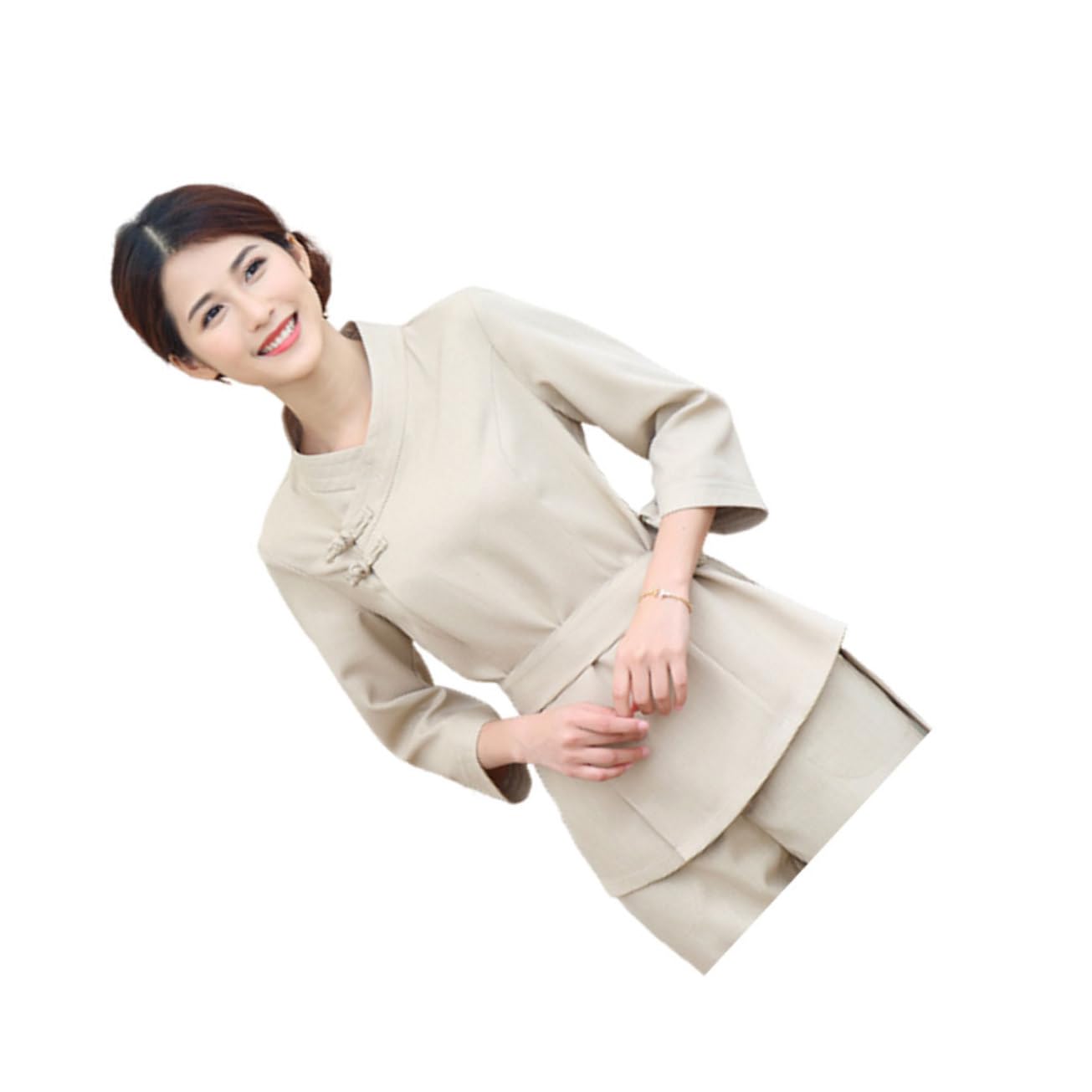FRCOLOR Kosmetikerinnen Overall für Salon und Spa Leichte Arbeitskleidung aus Polyester und Spandex mit Verstellbarem Taillenband