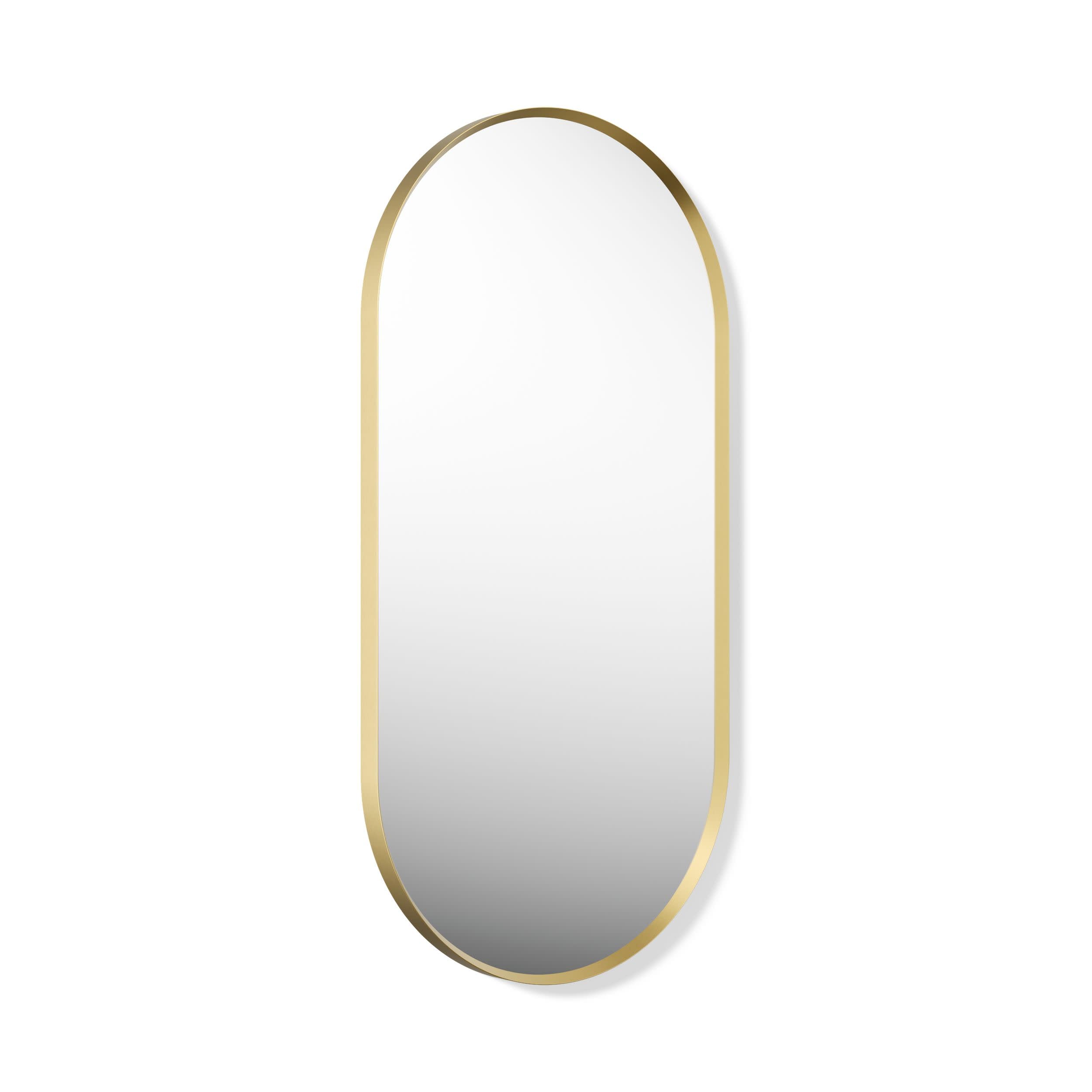 Kohler Essential Capsule Decorative Mirror for Wall - 20" x 40" Brushed Gold Frame with Silver Coated Glass - Mirror for Bathroom, Living Room, Bedroom - Premium Metal with Timeless Design 26051-BGL-image-2