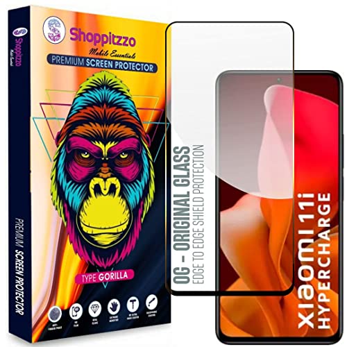 Image of Military Grade-Gorilla Tempered Glass Screen Protector-with 100% Fingerprint Sensor Working-Edge to Edge Full Screen Coverage-9H Hardness-With Easy Installation Kit-Black(Pack Of 1)-Compatible With Mi 11i|Mi 11i HyMi 11I|Mi 11I Hypercharge (6.67 Inch)percharge
