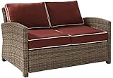 Crosley Furniture Bradenton Wicker Outdoor Loveseat, 2-Person Patio Couch for...
