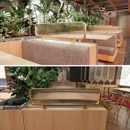 Divisor de panel de privacidad de hierro para escritorio, oficina y comedor, separador de mesa, 20 x 60 cm, elegante diseño Schwarz para una mayor privacidad
