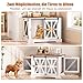 Hundekäfig Möbel, Dreitüriger Hundekäfig, 100 cm Holzhundebox, Schiebetüren, Modernes Hundezimmer für den Innenbereich, für Kleine und Mittelgroße Hunde, Verstärkte Konstruktion, 100x65x67cm, Weiß