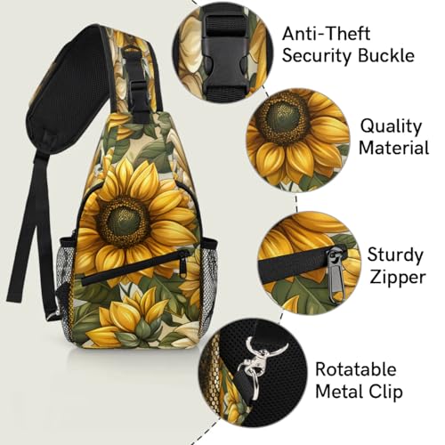 Bolso bandolera unisex con diseño floral miniatura 3
