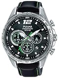 Pulsar Herren Chronograph Solar Uhr mit Leder Armband PZ5023X1