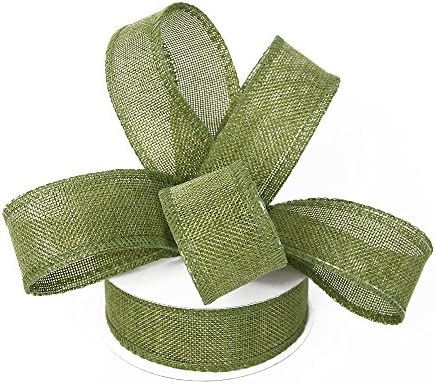 Burlap Ribbon Perfect for Wedding Home Decoration Gift Wrap Bows Made Handmade Art Crafts 1-1/2 Inch X 10 Yard Spool (Green)