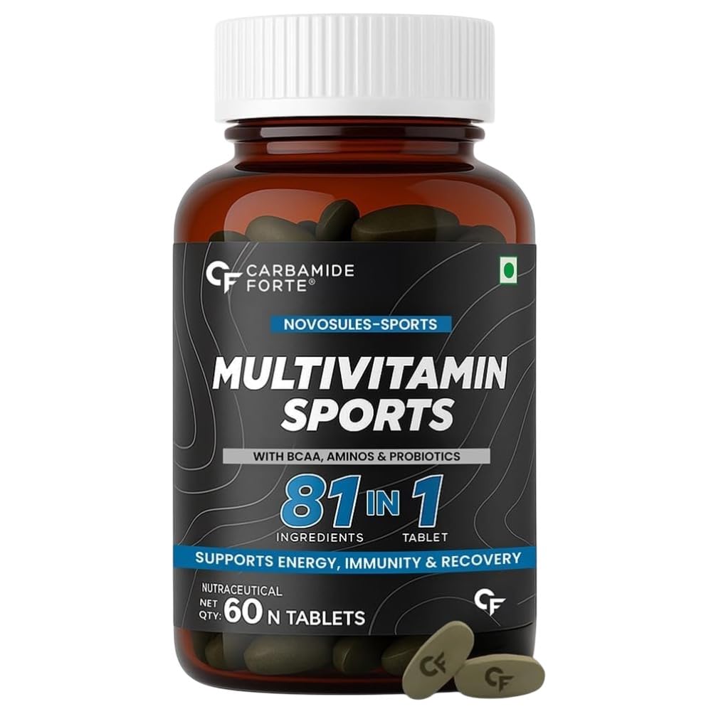 Carbamide Forte Multivitamin Tablet For Men & Women | Multi Vitamin For Men & Women With BCAA, Aminos & Probiotics | Gym Supplements To Support Energy, Immunity & Recovery - 60 Tablets