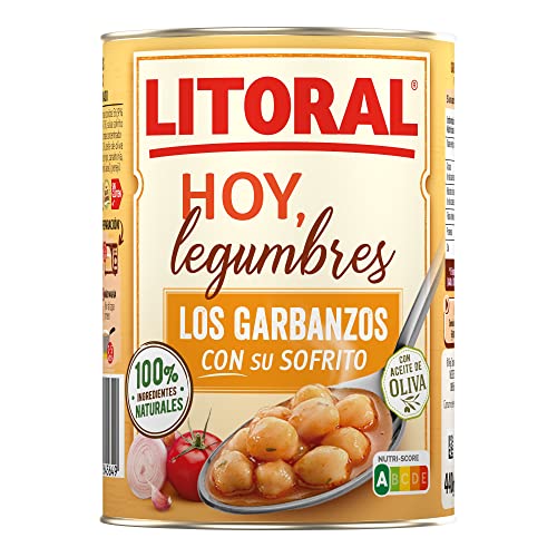 Miniatura 3 de Litoral Hoy Legumbres Garbanzos Con Su Sofrito - Plato Preparado Sin Gluten - Pack De 15x440g - Total: 6.6kg
