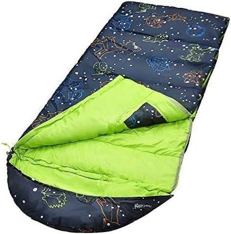 AceCamp Kids Sleeping Bag, Glow-in-The-Dark Sleeping Bag for Kids and Youth, Portable Water-Resistant Kids Sleeping Bag, Temp Rating 30F/ -1℃, for Camping, Hiking, Slumber Party - Image 4