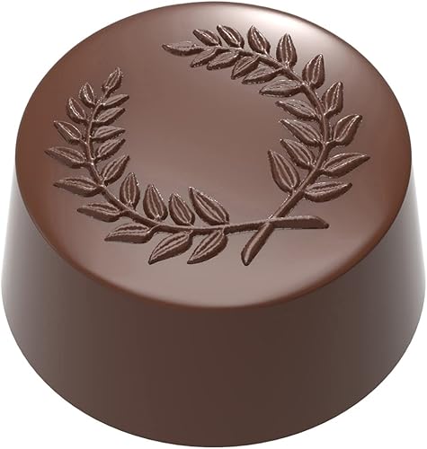 Chocolate World Molde de caramelo de policarbonato transparente 1956 con 21 cavidades de cilindro de laurel corona de 1220in de diámetro x 0646in de