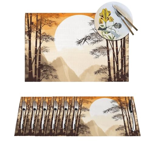 Lot de 6 sets de table antidérapants PVC imperméable lavable