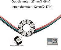 Vista 2 de Anillo LED direccionable WS2812 de 8 bits con cable SM2.54-3P, DC5V WS2812B 5050 RGB LED con controladores integrados de píxeles de control