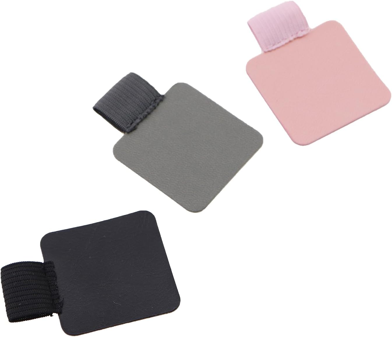 6PCS Self Adhesive Pen Clip Elastic Band Black Pink and Grey 2PCS each Used for Tablet PU Leather Pen Case Fork Fixing Diary Stationery Accessories image 5