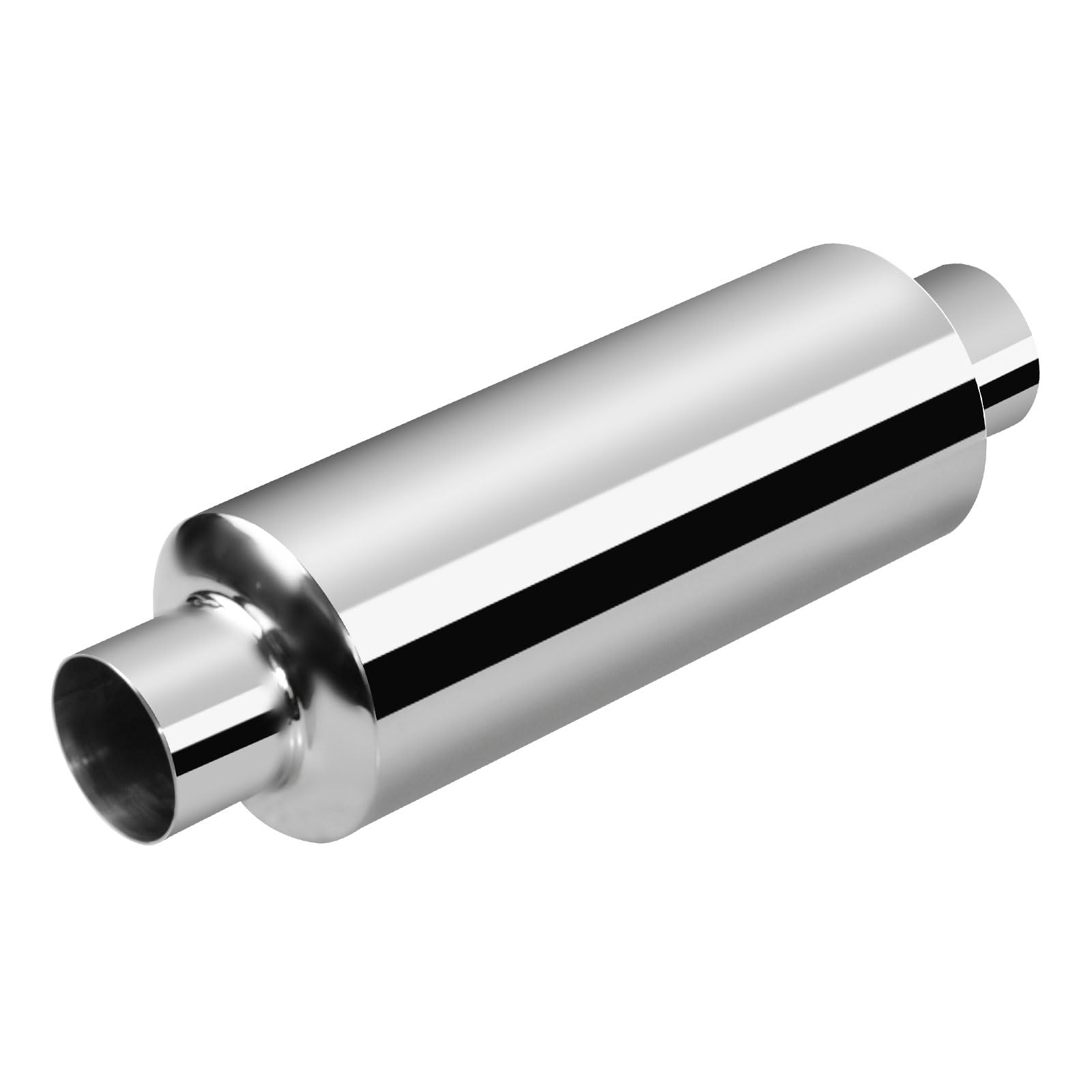 VehiMata 4.0 inch Muffler, 4.0" Inlet/Outlet, 13.8" Length Resonator Muffler Stainless Steel Universal