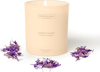 Patchouli & Ebony Benevolence LA Scented Candle | 8oz, 45-Hour Burn | Natural Soy Wax, Cotton Wick | Warm & Grounding Home Fragrance | Malibu Sands Collection Gift for Women & Men