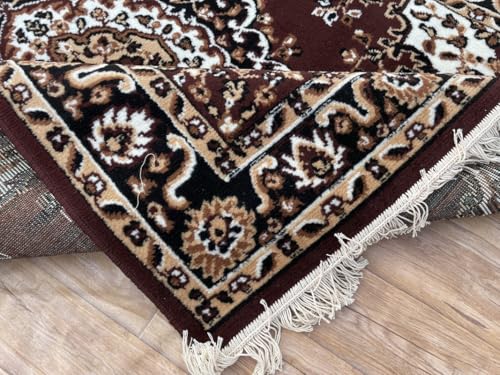 Image of TTC THREAD & TEXTURE CARPET Traditional Comfort: Power-Loomed Carpets for Living Room- Every Space Area Rug Color Brown Size 6x8 Feet (180x235cm)