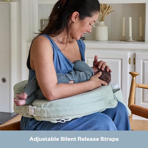 my brest friend deluxe nursing pillow cover - slipcovers for baby - adjustable fit easy care durable - nursing pillow not included spring green