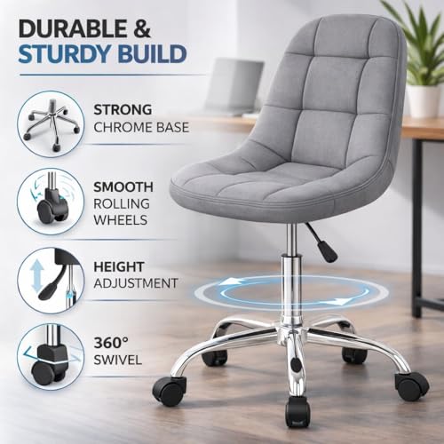 Image of NGFC Modern Leather Office Chair || Adjustable Task Chair with Rolling Wheels for Home /Doctor /Salon /Spa /Cafe /Bar /Stool Chair