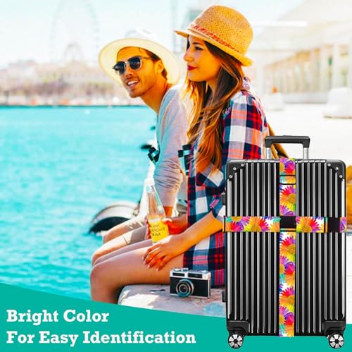 Image of Luggage Straps for Suitcases TSA Approved Easy Pack Organized Suitcase Strap, Luggage Strap, Luggage Belt Strap, Bag Straps for Luggage. Buckle Straps Travel Accessories (Sunflower)