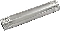 PHITUODA 304 Stainless Steel 1/2" NPT Male Thread Nipple Pipe Fitting - 4 Inch Durable Connector for Plumbing & Industrial Use