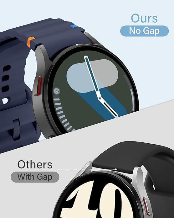 Image of WRIGSS Silicone Strap Compatible with Samsung Galaxy Watch 7 6 5 4 FE Original Style Wavy Smart Watch Straps For Men Women, 40mm 44mm Standard & Classic