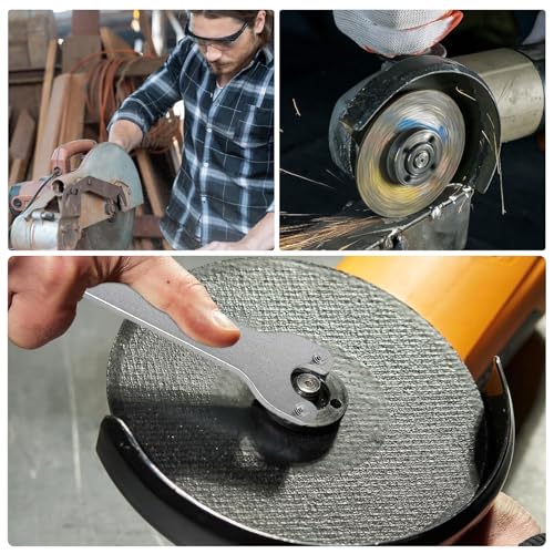 7 PcsLlave Amoladora, 125mm Llave de ángulo de Brida, incluye 6 Tuercas de Amoladora Angular Bridas Interior y Exterior de Metal, Llave de Amoladoras Angulares Accesorios - imagen 4