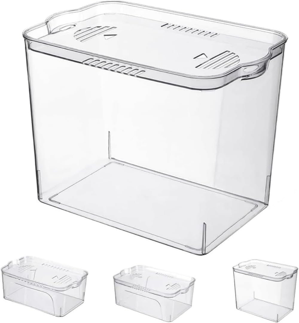 処分最終特価❗️清掃済みアクリル　ケース　大型　水槽 Amazon | 特大水槽、プラスチック製、蓋付き、透明、高強度、積み重ね