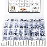 Epi-Torque; The Epic Torque #Doityourself Metric M3 M4 M5 Stainless Alloy Steel 202 Grade Full Threaded Hex Bolts Nuts And Washer Assortment Kit Set With Storage Box Pack Of 820 Pcs