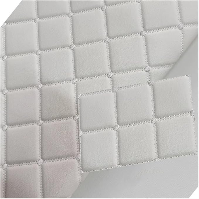 Ekologiczna Skóra, Pikowane Siedzenia Samochodowe Z Diamentowym Rowkiem, Tapicerka Samochodowa, Winyl PVC, Przeszycia, Poduszka, Lniana Watolina(White,1.6x4m)