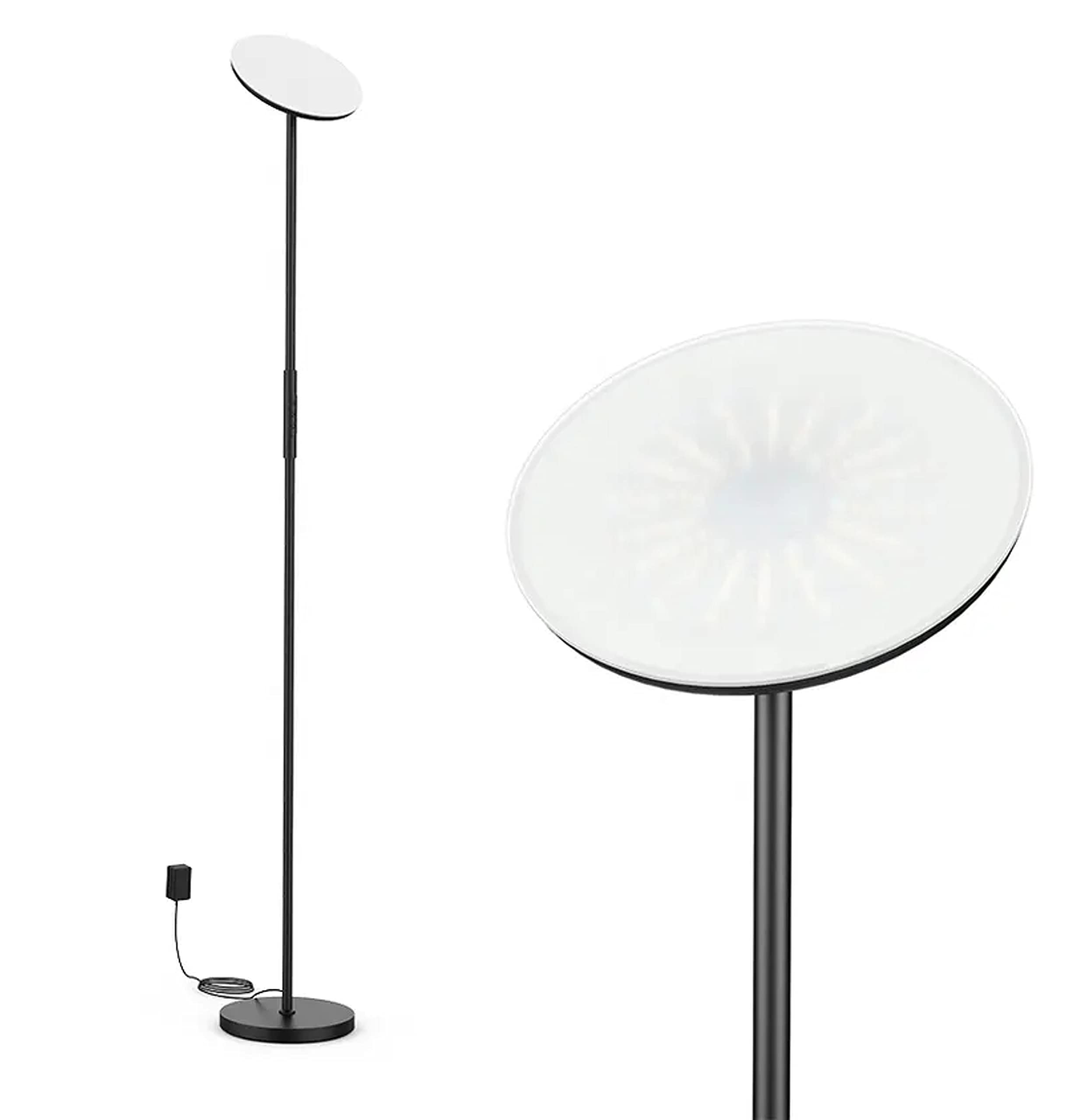 Wohnzimmerfuß SMART, WI-FI + Touch-Sensor + App-Steuerung, dimmbar, 3000 K-6000 K + RGB 25 W, schwarz matt lackiert, schwenkbar, drehbar, indirektes Licht.