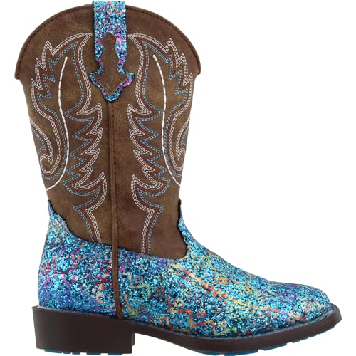 ROPER Western Boots Girls Bling Aztec Glitter Blue 09-018-1225-2063 BU