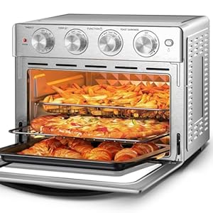 Geek Chef Air Fryer, 6 Slice 26QT Air Fryer Toaster Oven Combo, Air Fryer Oven,Roast, Bake, Broil, Reheat, Fry Oil-Free, Extra Large Convection Countertop Oven, Stainless Steel