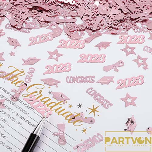 Rose Gold Graduation Party Decorations 2023- Rose Gold Graduation Confetti Table Decorations For Graduation Party Supplies, Rose Gold Congrats Grad Party Decorations #TOP1