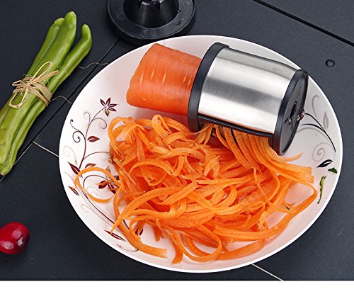 ZHIZU Spiralizer Vegetal Veggetti Espiral Slicer Cortador en Espiral Vegetal Cortador de Verduras de Mano, Zucchini Spiralizer,Pelador de Espárragos,Rallador de Zanahoria,Cortador de Patatas