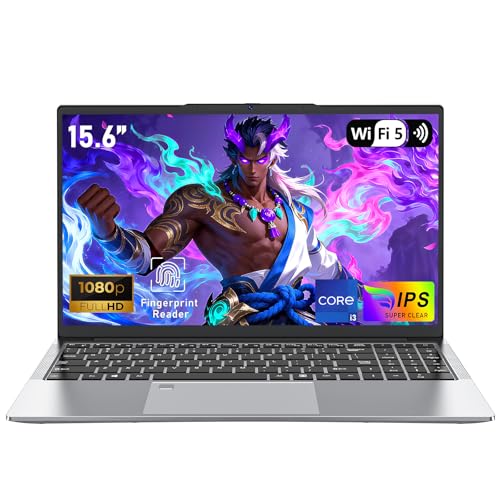 CHIFUYOU Ordenador Portátil 15,6 Pulgadas, 16 GB RAM, SSD 512 GB PC Portátil procesador i3 1025G1 hasta 3,4 GHz, Teclado retroiluminado, Carcasa metálica y Lector de Huellas Dactilares