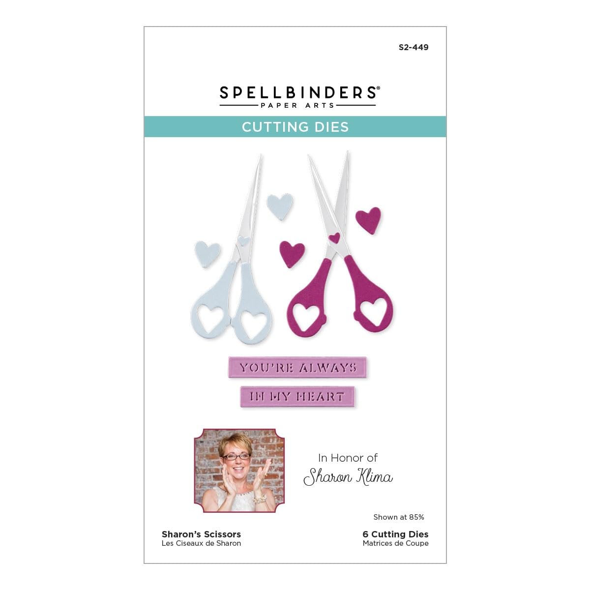 Sharon's Scissors Etched Dies in Honor of Sharon Klima