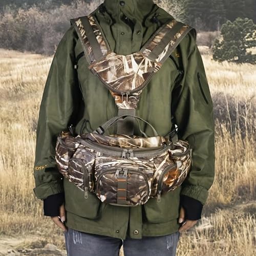 Sac banane de chasse multi-poches et léger motif camouflage