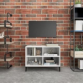 Modern TV Stand with 4 Compartments Cabinet, Wood Cabinet Buffet Entryway Serving Storage Cabinet Doors Dining Room Console(High Gloss White, 27.4"x12"x20")