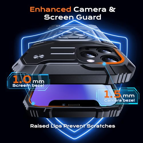 Image of Anqrp Heavy Duty Case for iPhone 11 Pro Case with Enhanced Ring Holder Grip Stand, Military Grade Shockproof Rugged Drop Protective Silicone Hard Slim iPhone 11 Pro Phone Case Cover, Matte Black