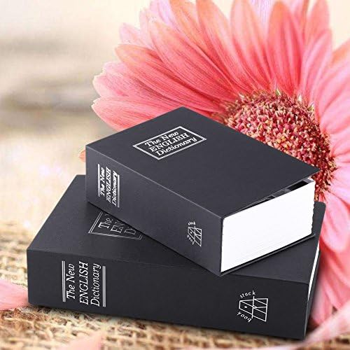 Fake Book Hidden Safe Box Metal Inner Container with 2 Keys Hollow Dictionary Diversion Secret Book Safe for Home Use or Important Documents Storage(9.44x6.10x2.16inch)